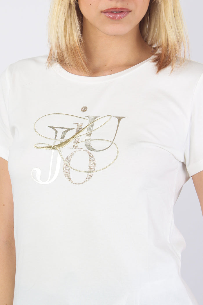 T-shirt Logo Glitter Ivory/shine-7