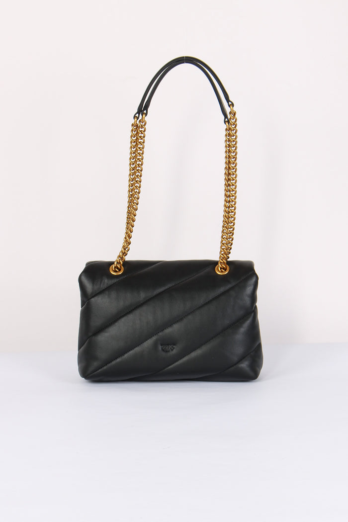 Tracolla Ove Puff Classic Small Nero/antique Gold-3