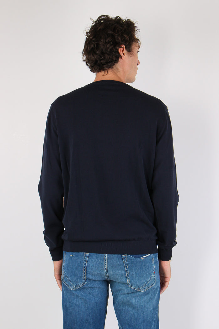 Maglia Girocollo Crepe Blu-4