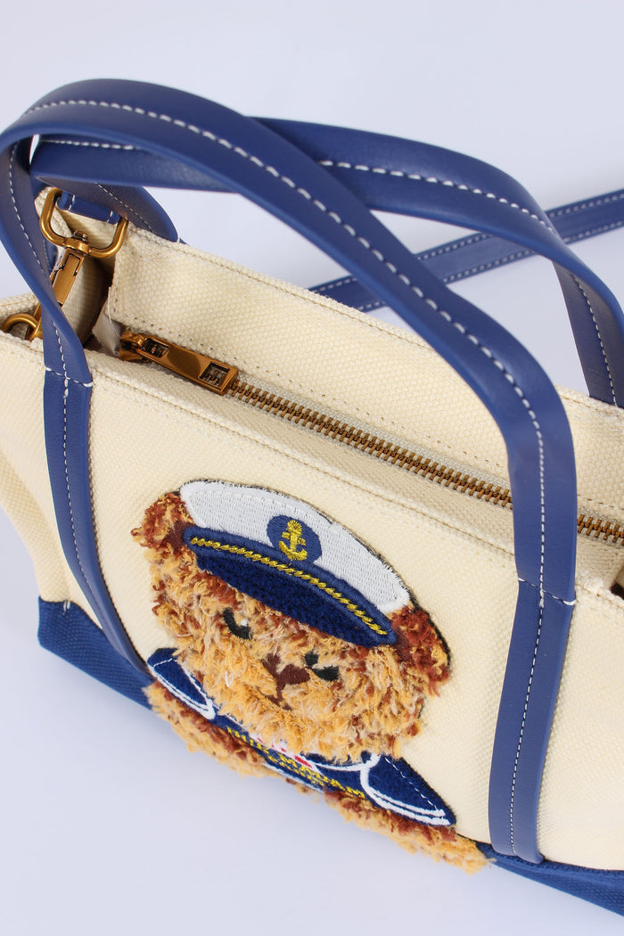 Shopping Mini Canvas Orso Bicolor Blue-5