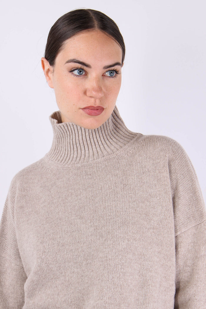 Borgia Maglia Collo Alto Casha Melange-8