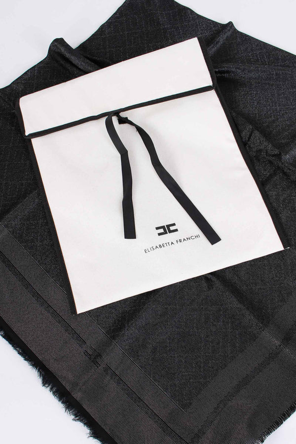 Sciarpa Quadrata Lurex Nero-2