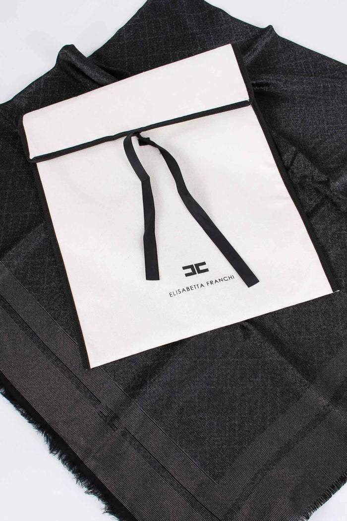 Sciarpa Quadrata Lurex Nero-2