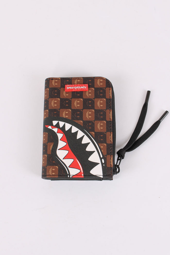 Wallet Shark In Paris Check Marrone-5
