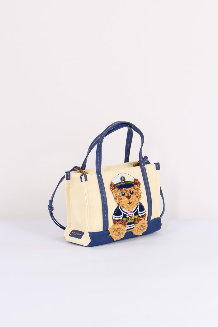 Shopping Mini Canvas Orso Bicolor Blue-7