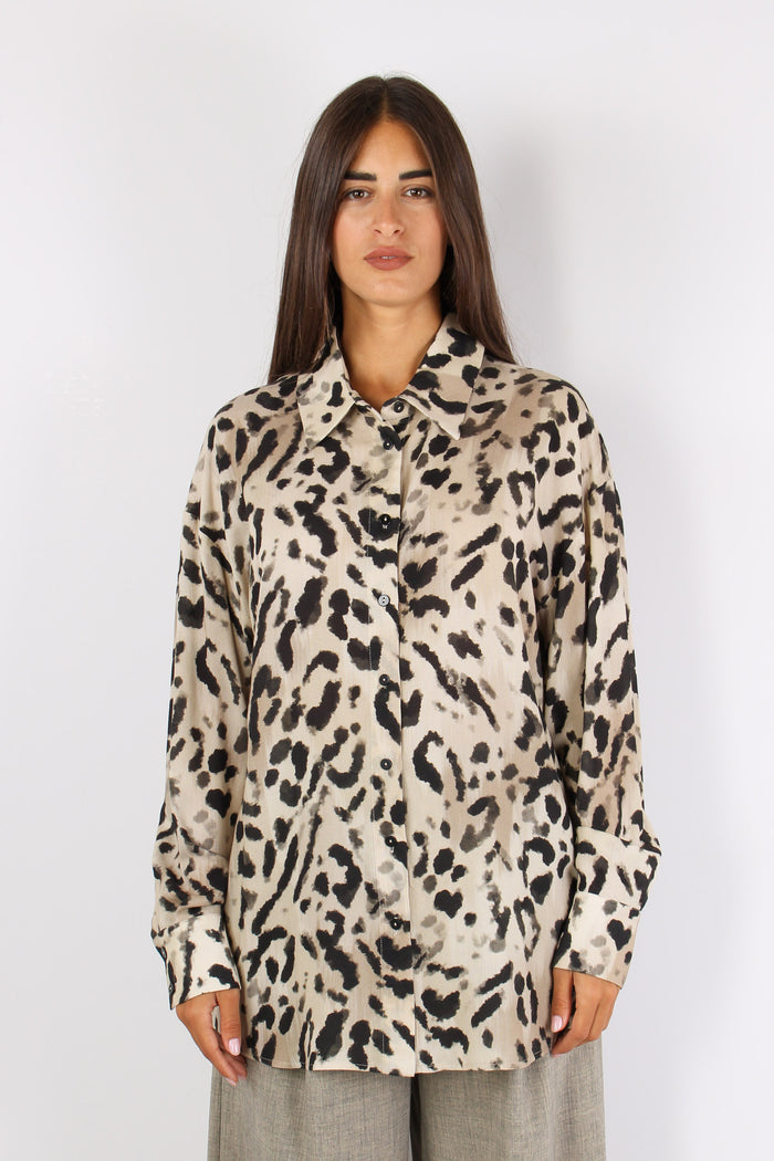 Camicia Over Viscosa Leggera Spotted-6
