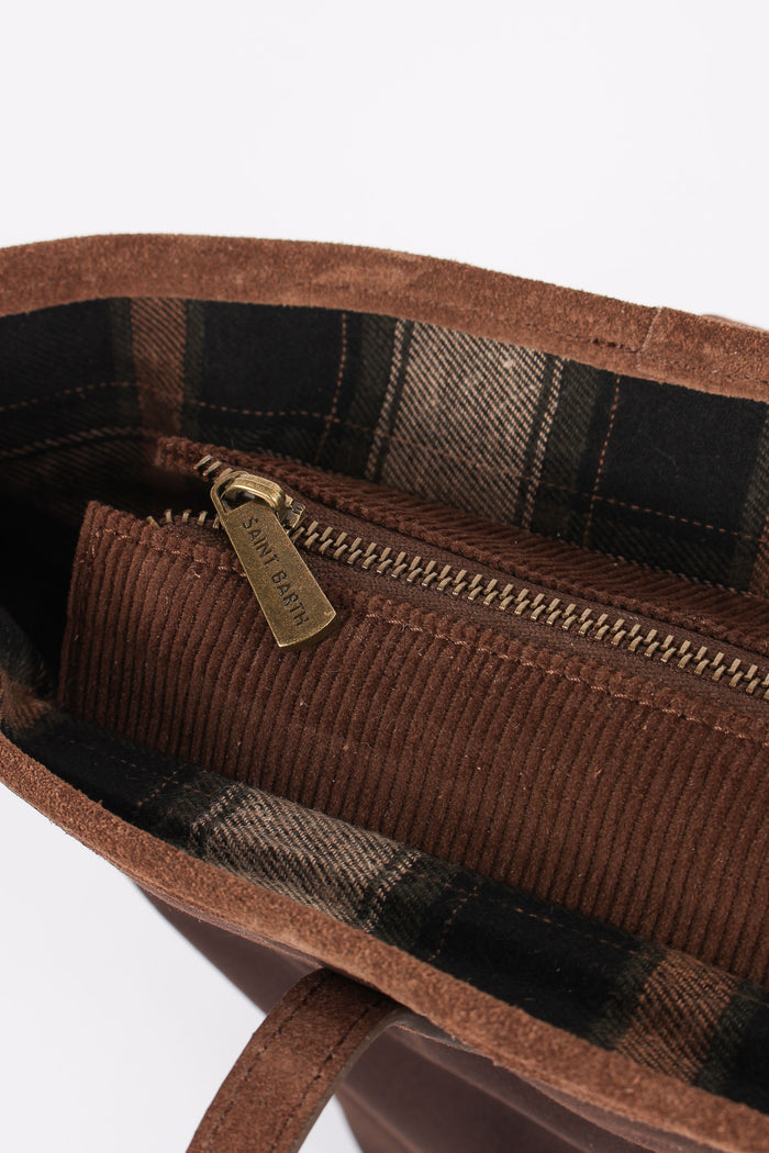 Borsa City Ricamo Logo Brown-5