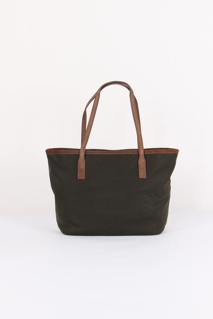 Borsa City Midi Ricamo Logo Military Green-3