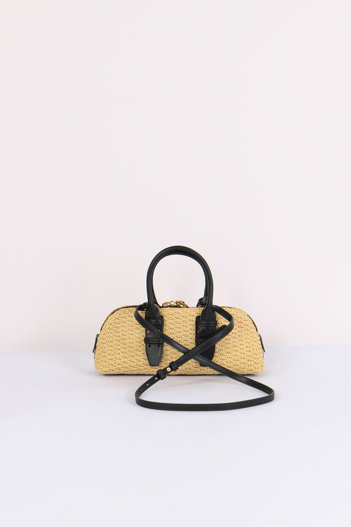 Bowling Bag Rafia Rafia/nero-3