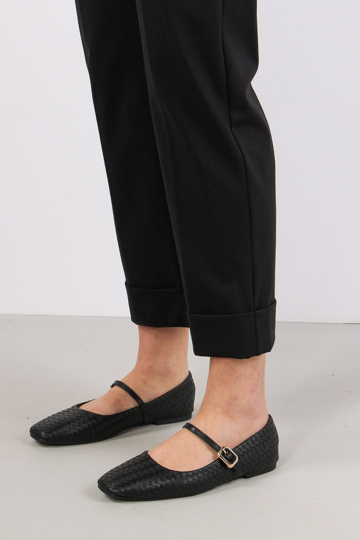 Pantalone Punto Milano Risvolt Nero-7