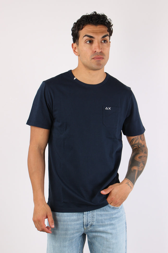 T-shirt Cotone Taschino Avio