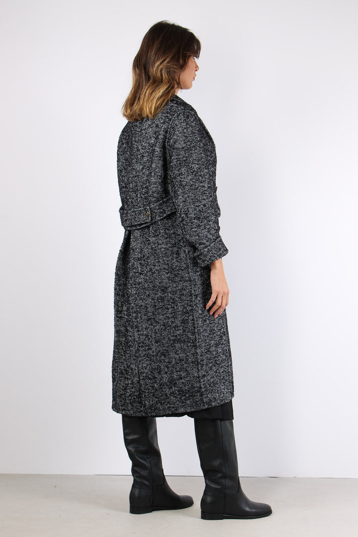 Cappotto Doppiopetto Resca Nero/panna-7