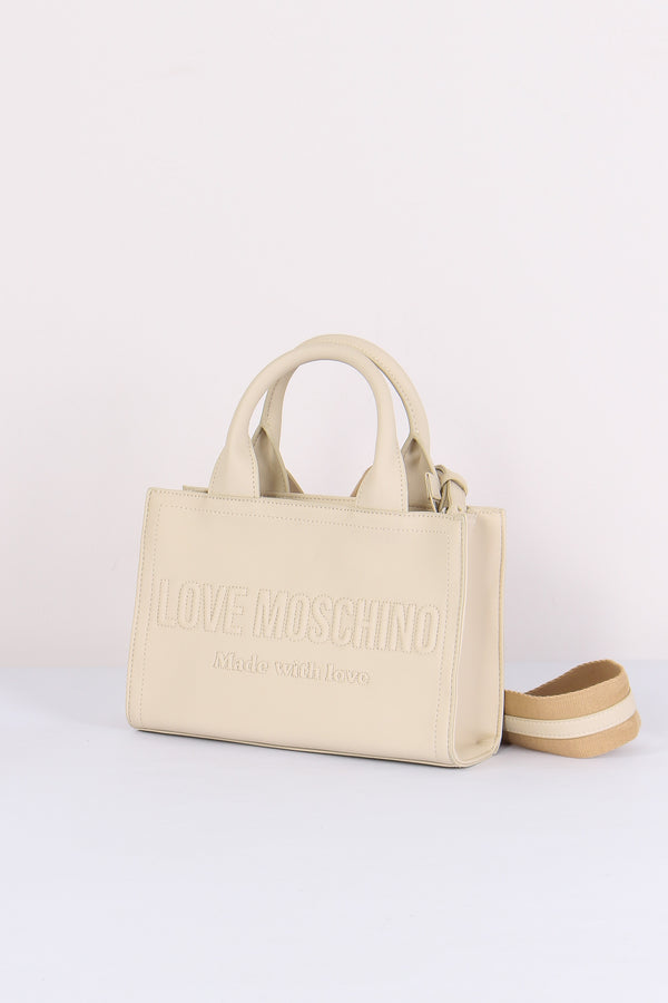 Mini Shopping Rigida Lettering Avorio-2