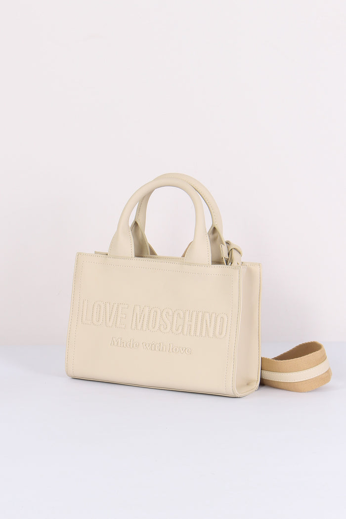 Mini Shopping Rigida Lettering Avorio-2