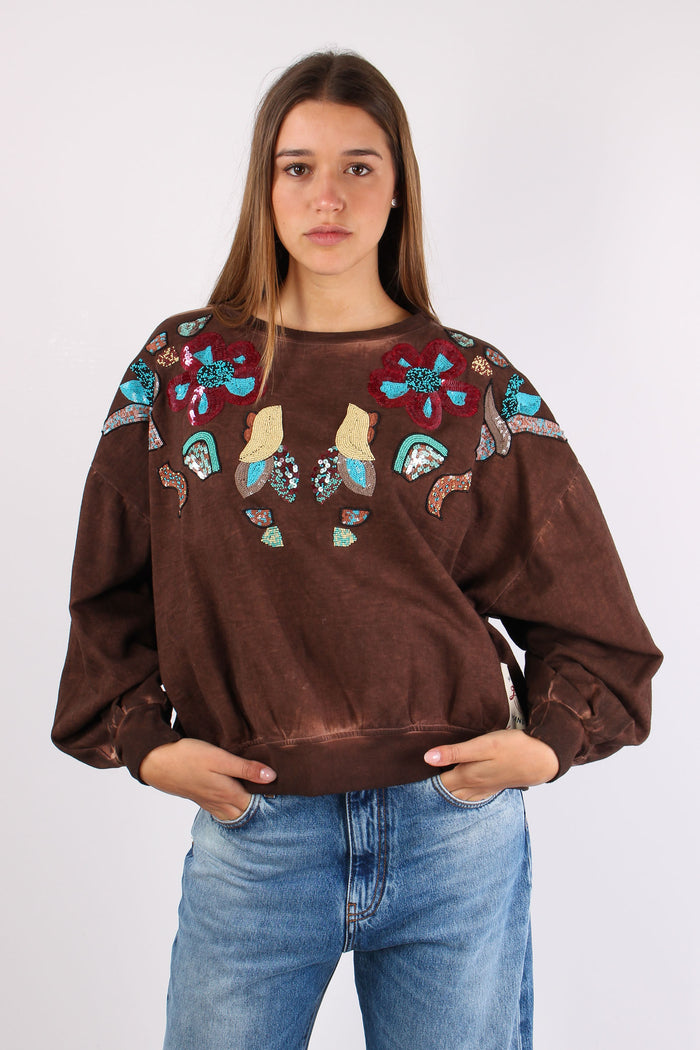 Felpa Over Patch Ricami Unica-2