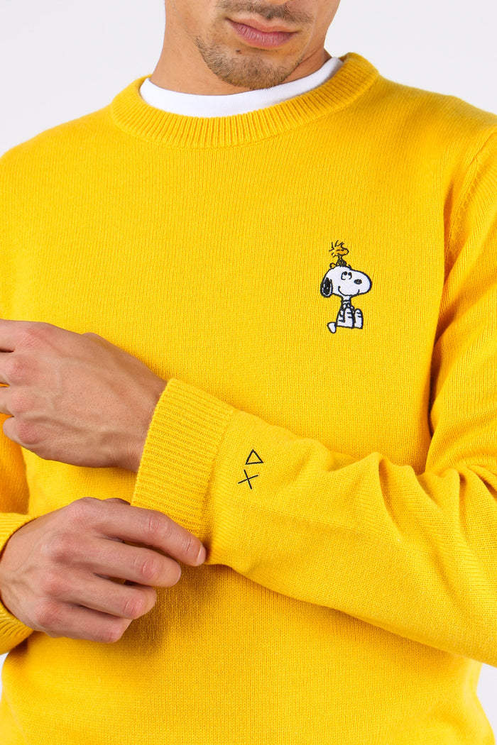 Maglia Logo Ricamo Laterale Giallo-3