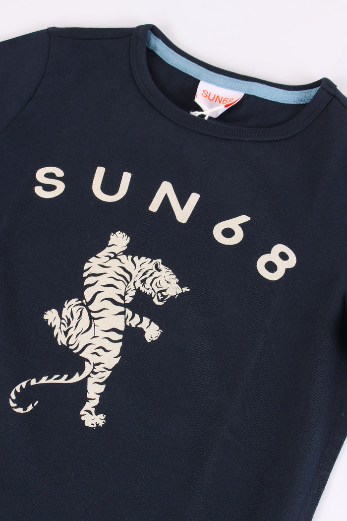 T-shirt Stampa Navy Blue-4