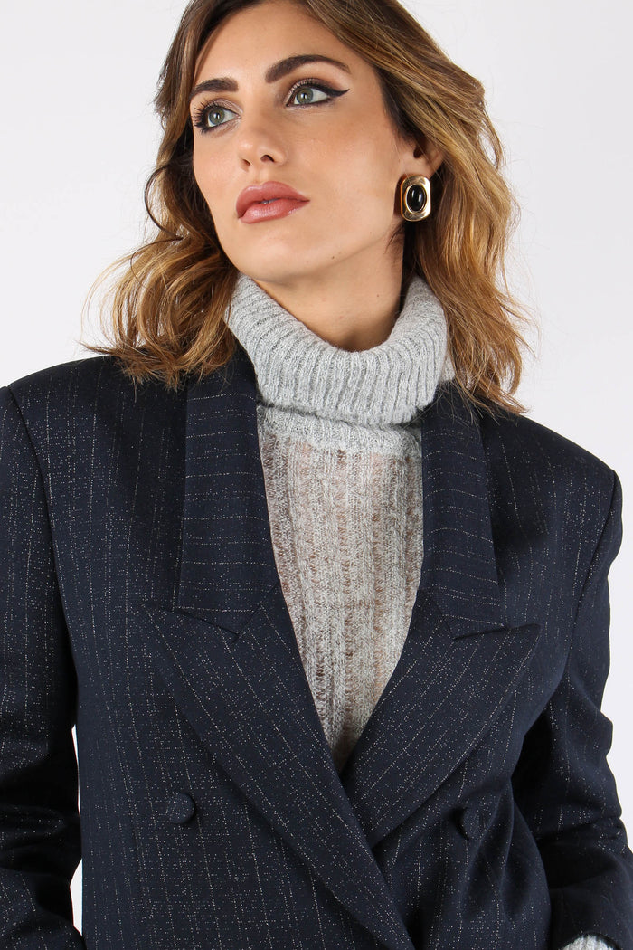 Giacca Gessata Filo Lurex Moonlit Ocean-8