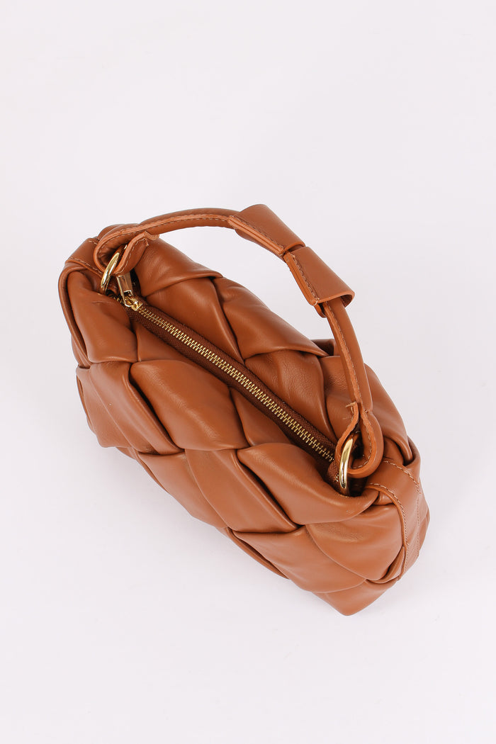 Pochette Intreccio Vera Pelle Cuoio-5