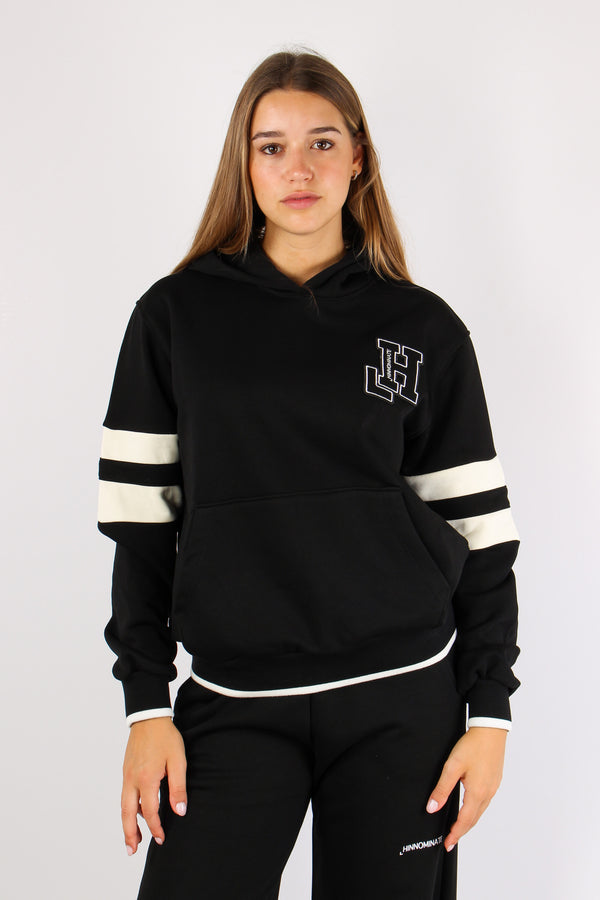 Felpa Cappuccio Collge Nero-2