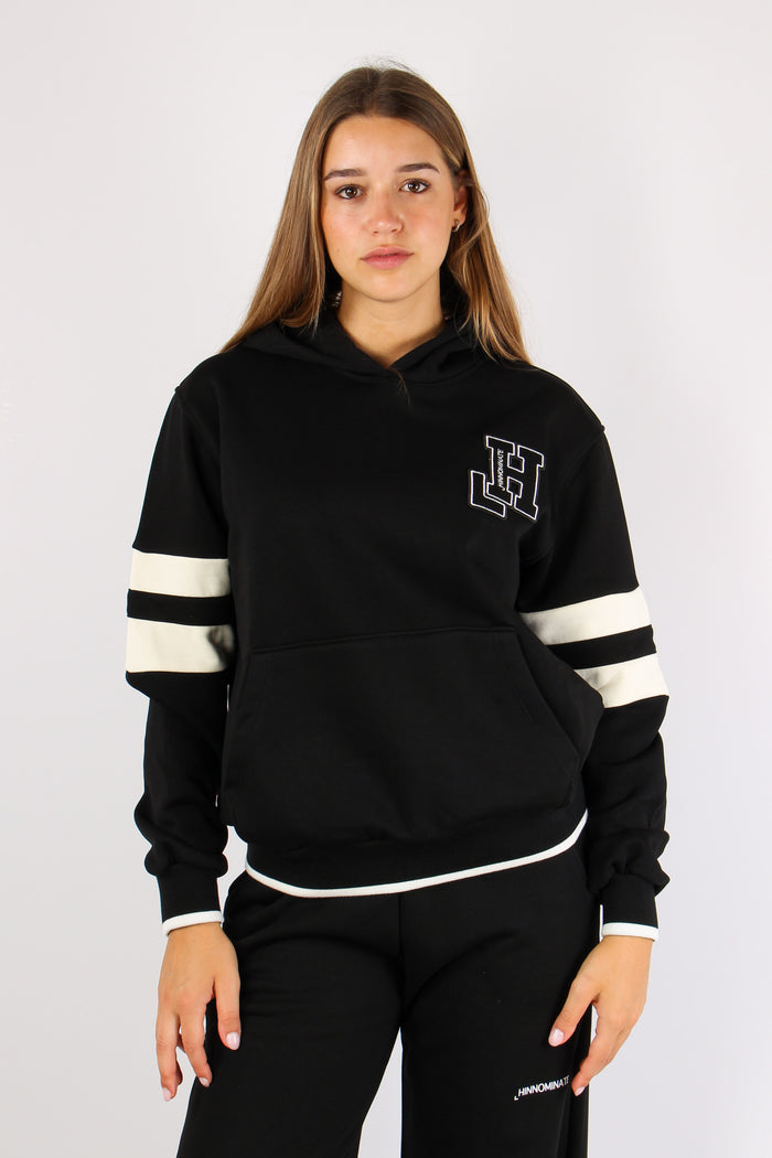 Felpa Cappuccio Collge Nero-2