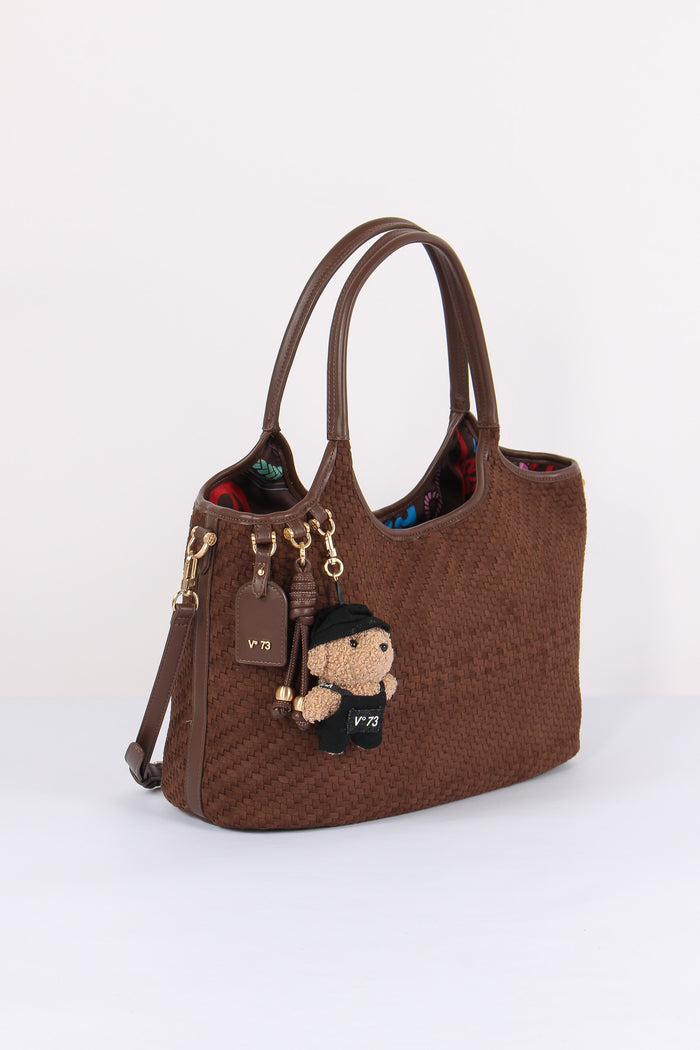Zelda Maxi Shopping Intreccio Moro-6