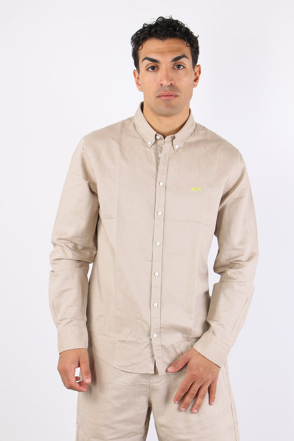 Camicia Basica Lino Stone-2