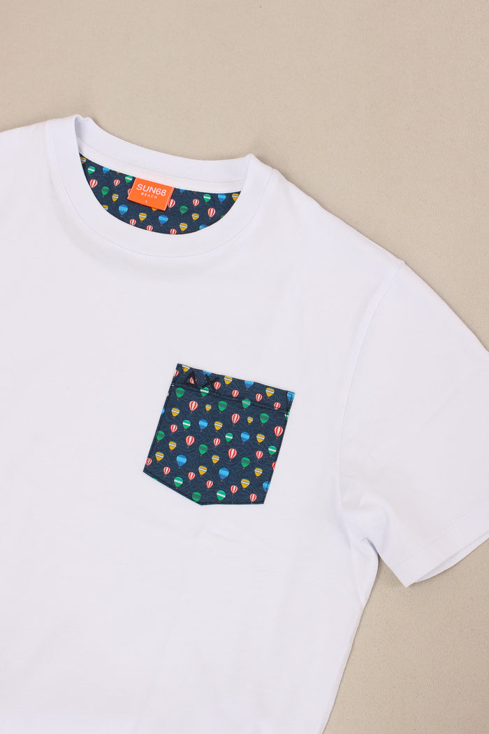 T-shirt Taschino Fantasia Bianco/giallo-4