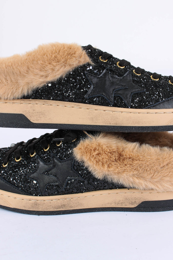 Sneakers Week Sabot Pelliccia Nero-4