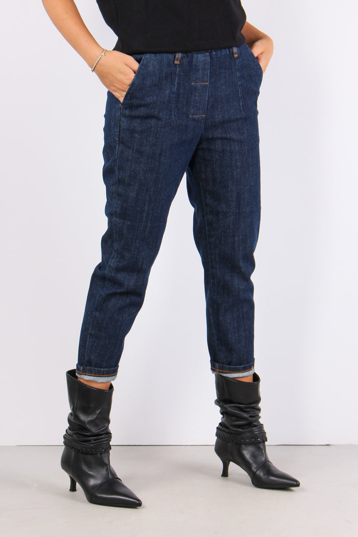 Denim Elastico Vita Denim Scuro-6