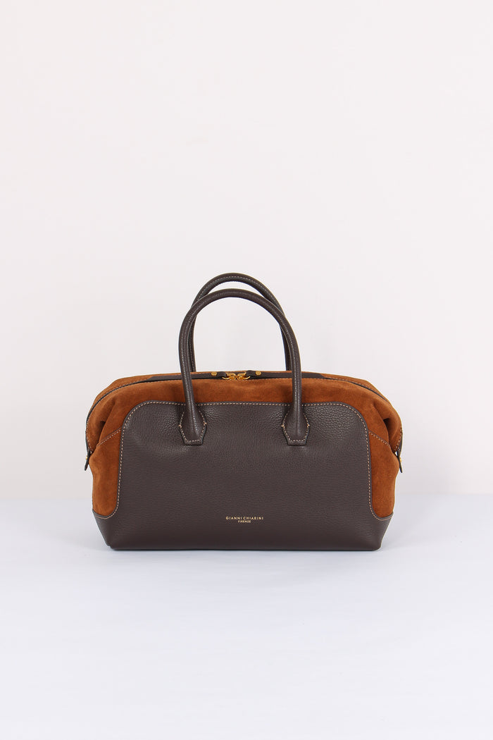 Gemma Maxi Bag Bimateriale Espresso/cognac