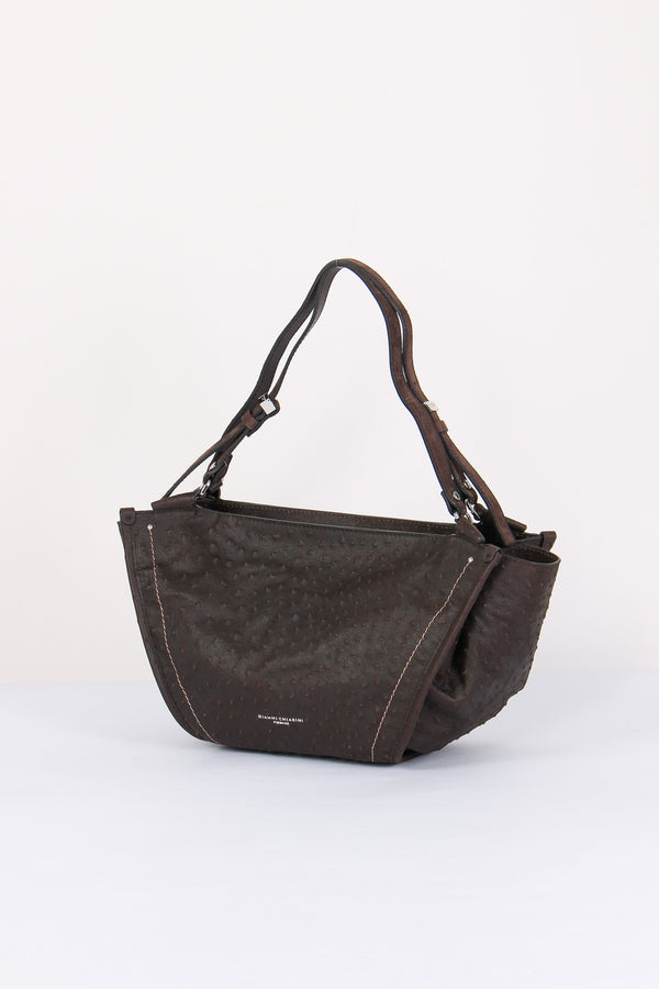 Bloom Shopping Suede Stampa Struzzo Espresso-2