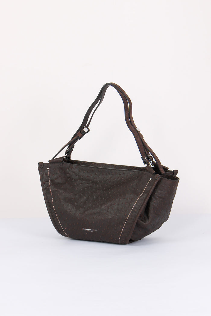 Bloom Shopping Suede Stampa Struzzo Espresso-2
