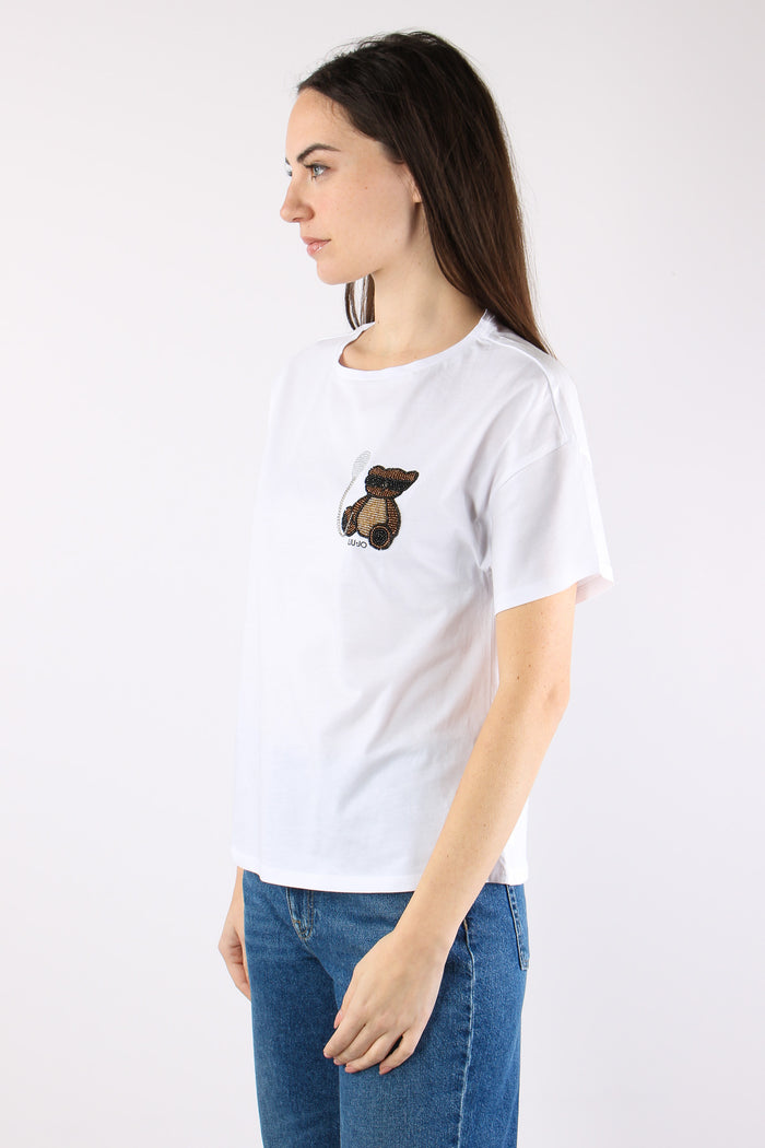 T-shirt Scatoletta Stampa Orso Bianco Bear-4