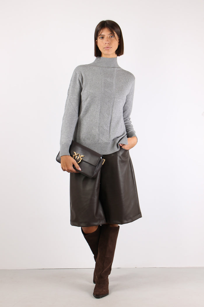 Maglia Viscosa Treccia Grigio-6
