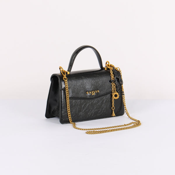 Mini Bag Effetto Marmorizzato Nero-2