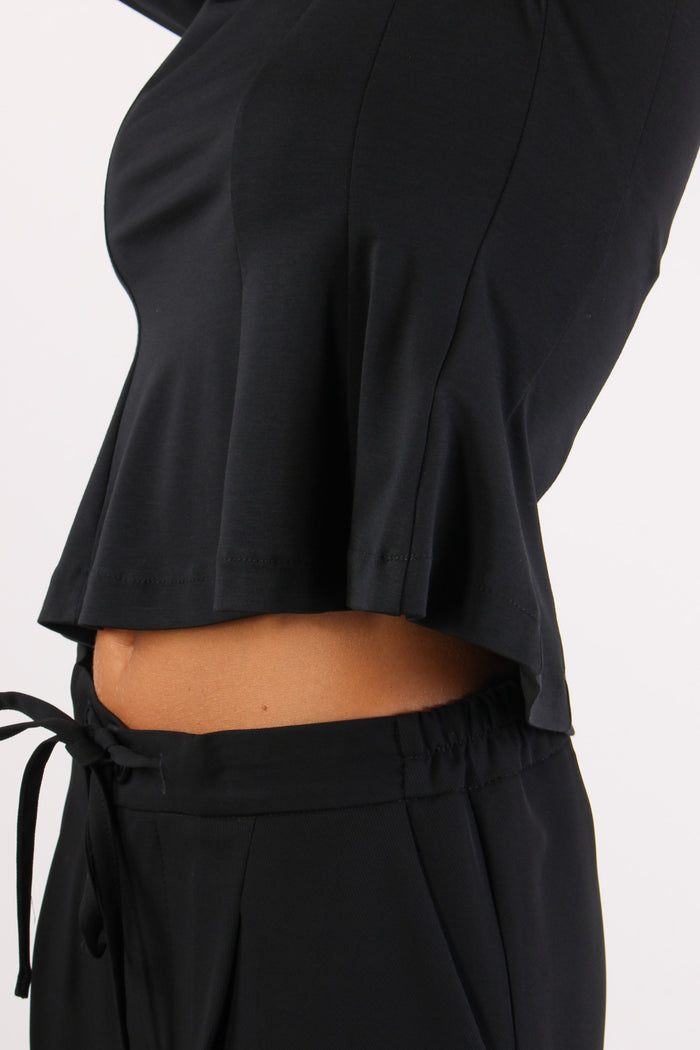 Maglia M/l Riprese Fianchi Nero-5