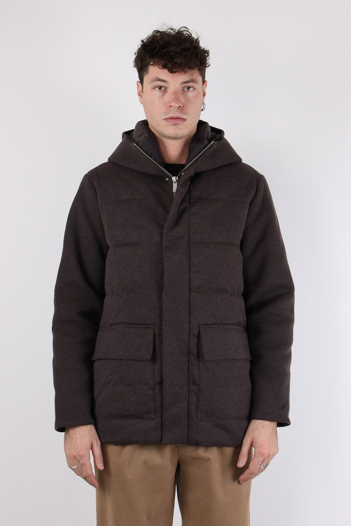 Giaccone Bimateriale Brown