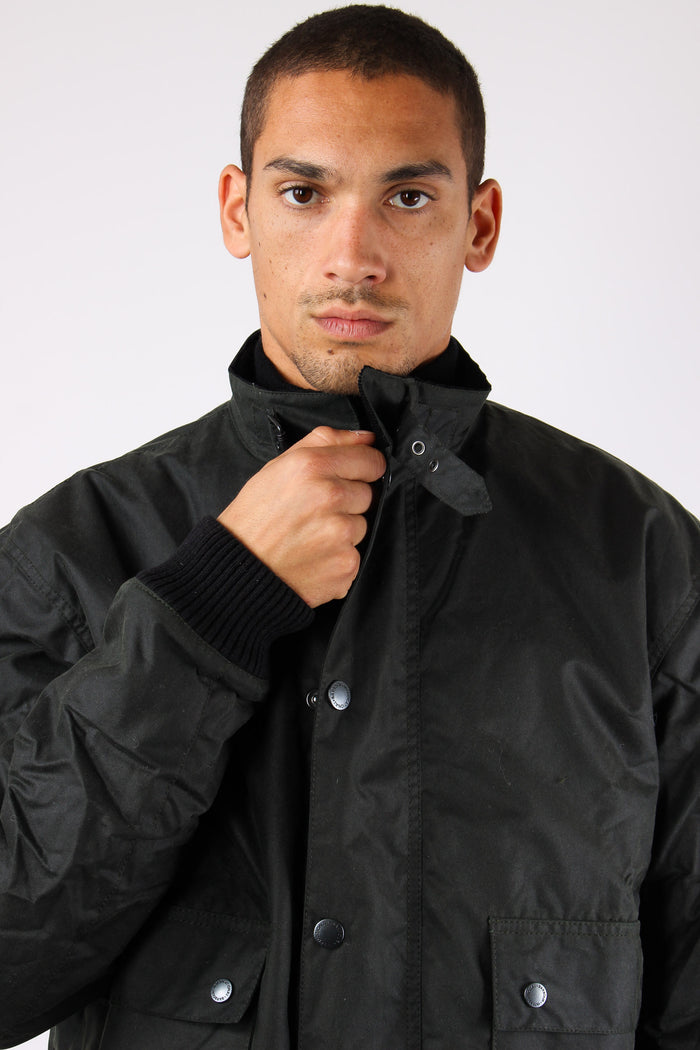 Bomber Fibbia Colletto Verde Scuro-10