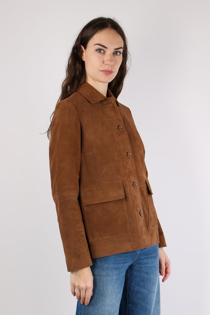 Trench Corto Camoscio Cognac-7