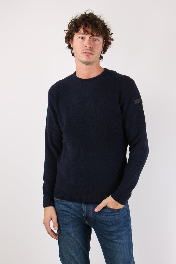 Girocollo Lana Boucle Blue Black