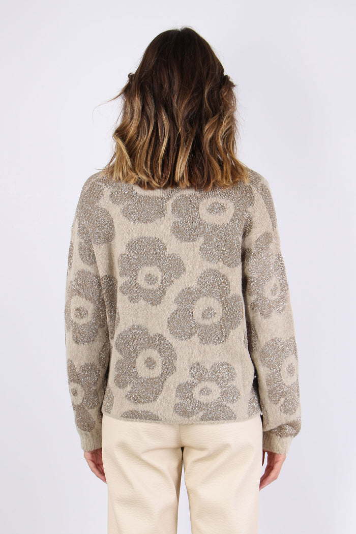 Cardigan Lurex Stampa Oro-5