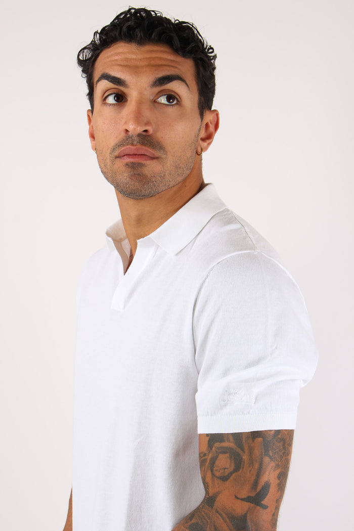Polo Cotone Crepe Bianco-7