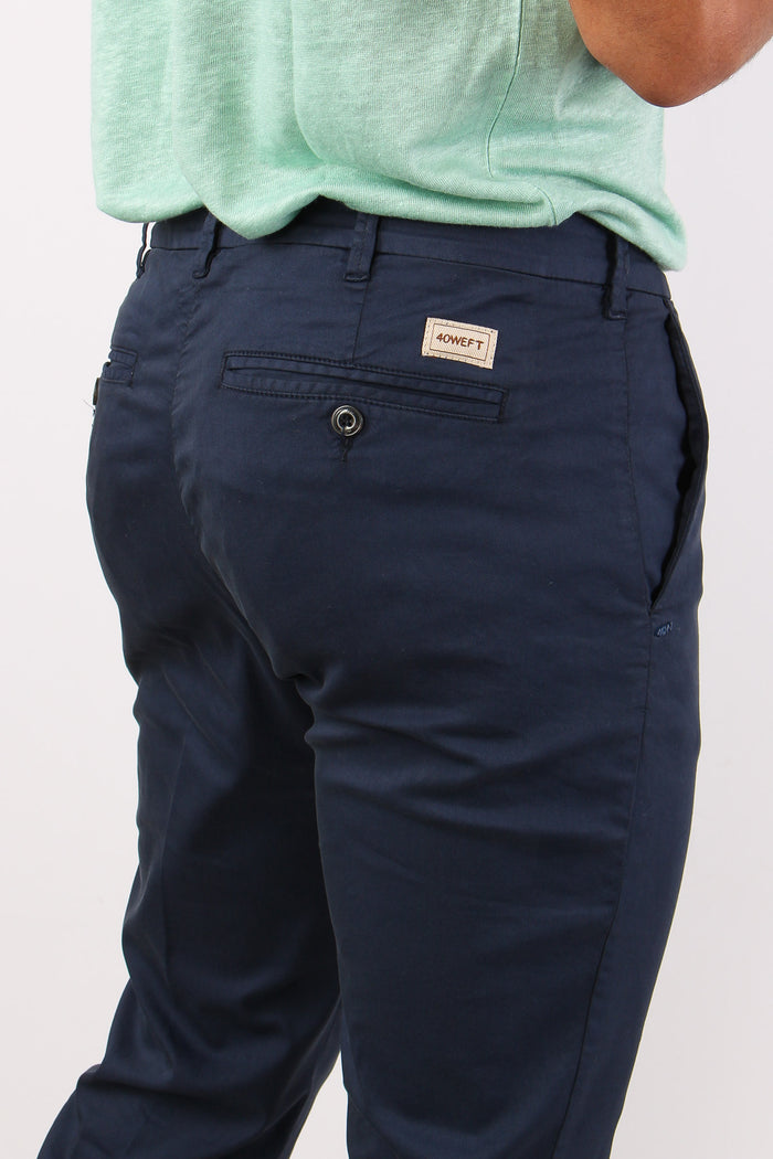 Chino Slim Tessuto Tecnico Blu-6