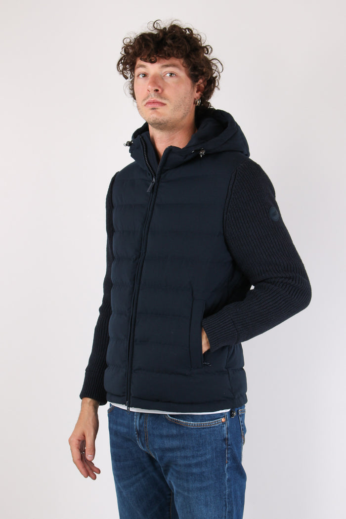 Giubbotto Bimateriale Inserto Navy-5