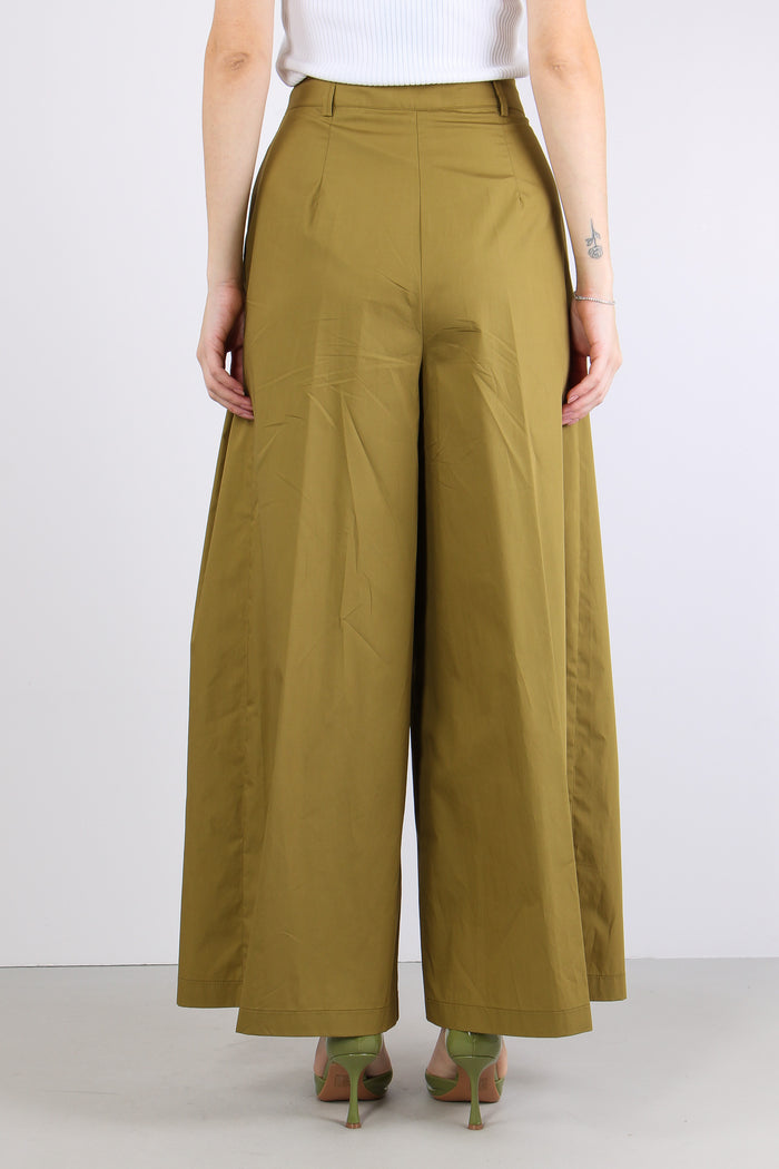 Pantalone Cotone Doppia Pences Olio-5
