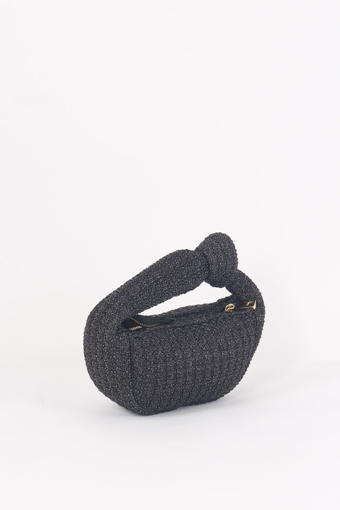 Mezzaluna Rafia Crochet Nero-5