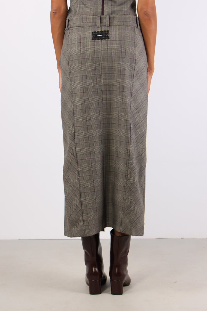 Galega Gonna Lunga Misto Lana Beige/bordeaux-4