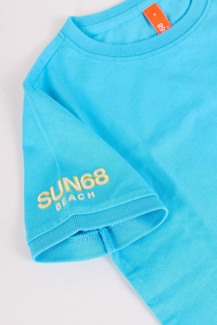 T-shirt Pocket Beach Turchese-5