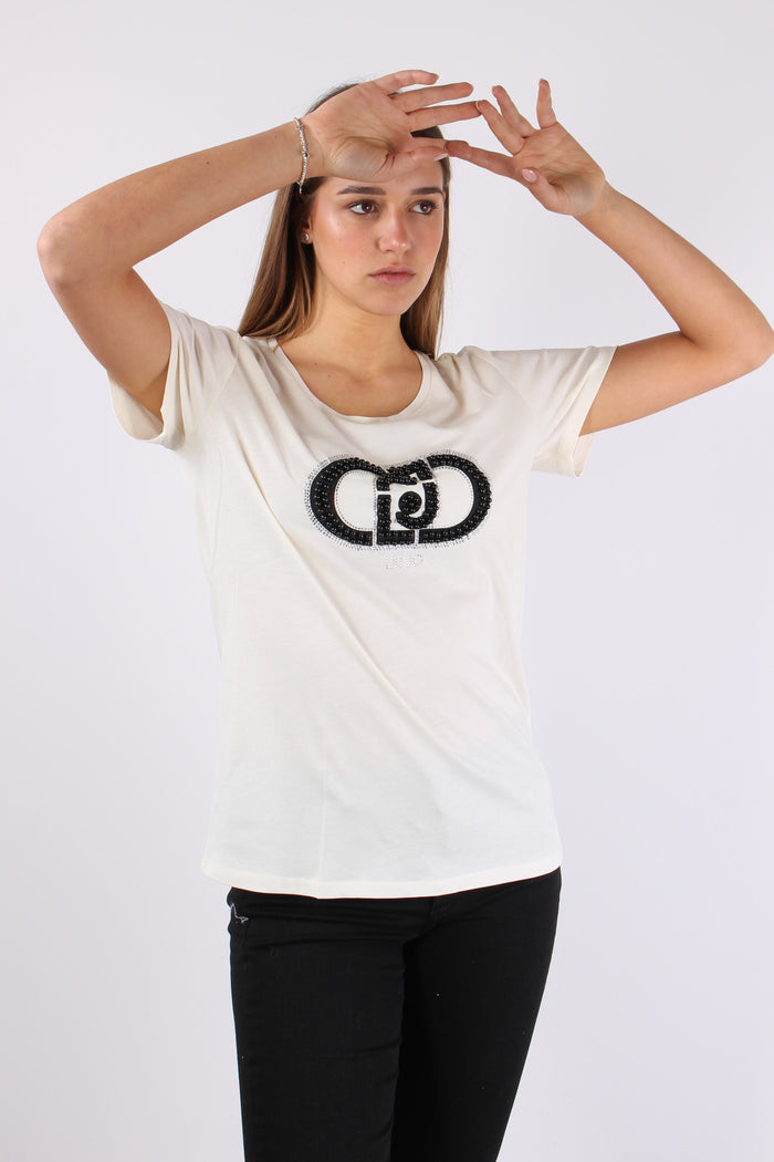 T-shirt Monogram Perle Bianco/monogram-10